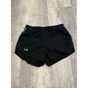 Under Armour Women's Running Shorts Black Colorful Graphic Print Size‎ S